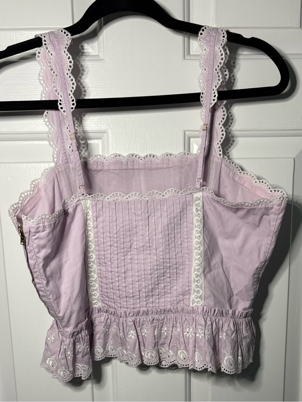 LoveShackFancy Lavender Eyelet-Trim Blouse - Picture 5 of 8